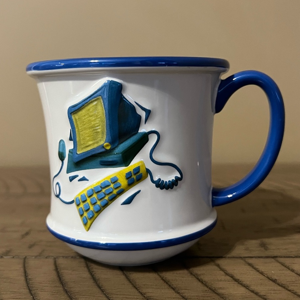 Computer Geek Ceramic Coffee Mug 11 Oz. Raised Designed